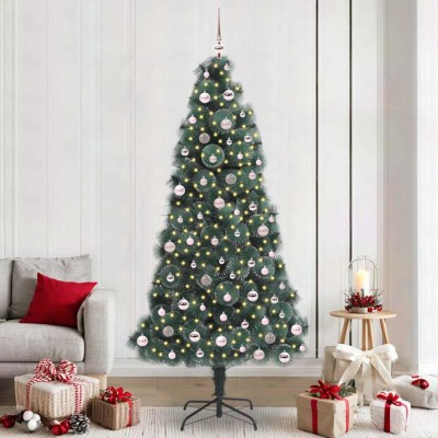 vidaXL Pom de Crăciun artificial pre-luminat cu set de bile 240 cm 3396192 foto