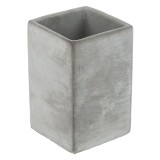 Suport Periuță de Dinți, Ciment, Patrat, Culoare Gri Deschis, Dimensiuni 7x7x11cm, Oem