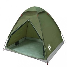 Cort de Camping pentru 2 Persoane, Verde Masliniu, PU Impermeabil, Usa cu Fermoar foto