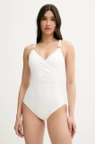 MICHAEL Michael Kors costum de baie dintr-o bucată LOGO TRIM SURPLICE ONE PIECE culoarea alb, cupa usor rigidizata, MM7M759