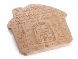 Cumpara ieftin Platou Craciun lemn natur Casuta Turta Dulce cm 25 x 25 H