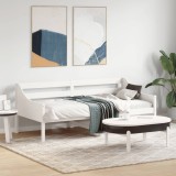 VidaXL Pat de zi fără saltea, alb, 90x190 cm, lemn masiv pin