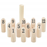 Kubb Set jocuri cu numere 13 piese geanta de transport lemn masiv pin GartenMobel Dekor, vidaXL