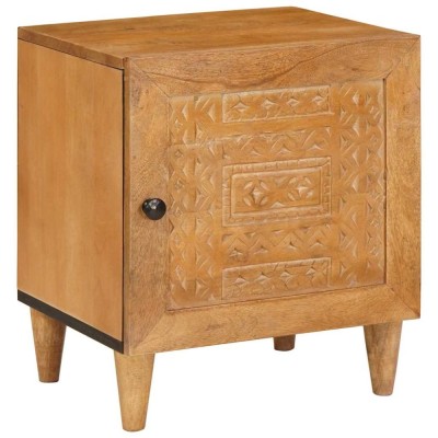vidaXL Noptieră Maro deschis 40 x 33 x 46 cm Lemn masiv de mango 4018076 foto