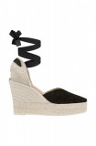 Manebi espadrile Heart-Shaped Wedge Espadrilles culoarea negru K 1.0 WH