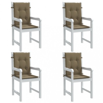 vidaXL Perne scaun cu spătar mic 4 buc. melanj taupe 100x50x4cm textil foto
