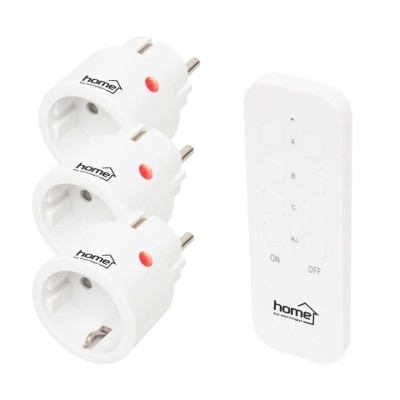 Set de 3 prize cu telecomanda, raza actiune 40 m, indicator LED, buton ON/OFF, 433.92 MHz, 230V/50Hz foto