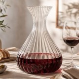 Carafă din sticlă cu model striat pentru vin, 2L, CMCLASS