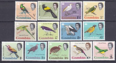 DB1 Fauna Africana Pasari Gambia 1963 13 v. MNH foto
