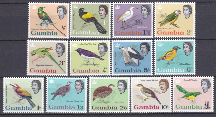 DB1 Fauna Africana Pasari Gambia 1963 13 v. MNH