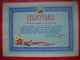 HOPCT DOCUMENT NR 565 DIPLOMA / FELICITARE CU PRILEJUL IMPLINIRII VARSTEI DE 18 ANI -COMITETUL RAIONAL MEDGIDIA -DOBROGEA RPR