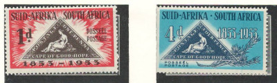 Africa de Sud 1953 Mi 232/33 MNH - 100 de ani de timbre foto