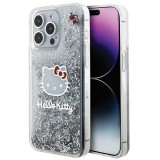 Husa Hello Kitty iPhone 15 Pro Max Hardcase Liquid Glitter Charms Kitty Head, HKHCP15XLIKHET, argintiu
