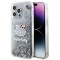 Husa Hello Kitty iPhone 15 Pro Max Hardcase Liquid Glitter Charms Kitty Head, HKHCP15XLIKHET, argintiu