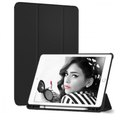 Husa Tableta iPad 9.7&amp;quot; 6Th Generation Pen Holder 2018 IPad Air 6 Suport Pen ofera protectie Lux Bumper Black foto