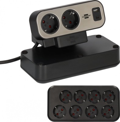 Prelungitor pentru birou Brennenstuhl estilo Duplex Desktop, 10 prize, 1 USB, 1 USB-C 30W, 2m foto