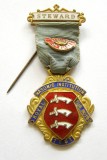 u740 MAREA BRITANIE MEDALIE MASONICA BAIETI 1951 STEWARD BRONZ EMAILAT in STARE FOARTE FRUMOASA