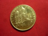 Medalie Suvenir -Notre Dames Paris ,bronz aurit ,d=3,4cm, Europa