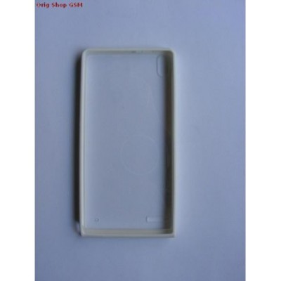 Husa Capac Silicon Huawei Ascend P6 Alb / Transparent (MD) foto