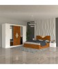 Dormitor Imperial Caramiziu 160x200 cm, Dulap 250x200, Noptiere 48x32x35 cm. Livrare gratuita.