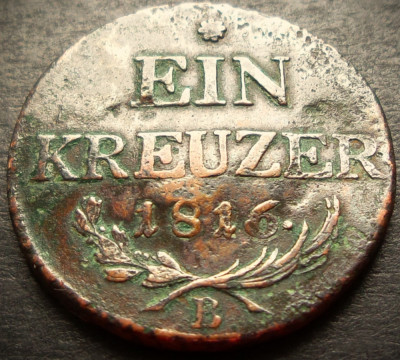 Moneda istorica EIN KREUZER - AUSTRIA, anul 1816 * cod 3374 = SLOVACIA foto