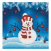 Șervețele Crăciun Om de Zăpadă Albastre, 33x33cm, 20 Bucăți, 2 Straturi. Decor Mese Festive, Model Crăciun