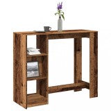 Cumpara ieftin Masă de bar cu raft lemn vechi 124x46x103,5 cm lemn prelucrat