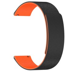 Techsuit - Watchband 20mm (W074) - Samsung Galaxy Watch4/5/Active 2, Huawei Watch GT 3 (42mm)/GT 3 Pro (43mm) - Black/Orange foto