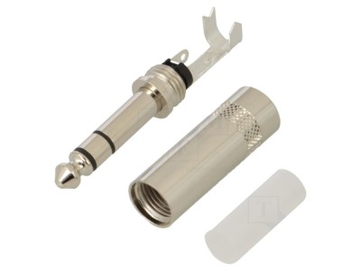 Conector Jack stereo 6,3mm drept foto