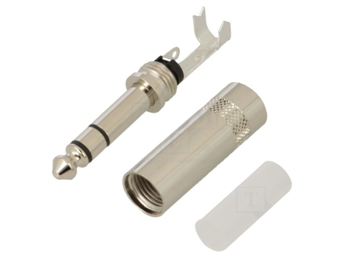 Conector Jack stereo 6,3mm drept