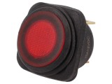 Rocker Switch SPST 2 ON-OFF 10A/250VAC Roșu IP65 cu LED 12VDC