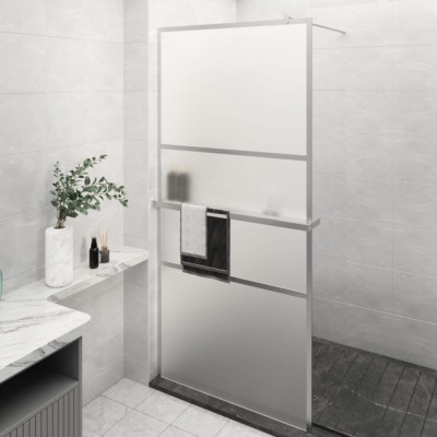 vidaXL Paravan duș walk-in cu raft crom 80x195 cm sticlă ESG/aluminiu foto