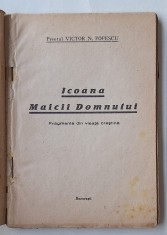 Icoana Maicii Domnului &ndash; Victor N. Popescu, carte religioasă București 1944