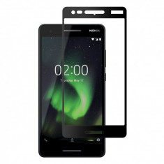Folie protectie pentru Nokia 2.1 din sticla securizata full size, negru foto