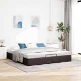 Cadru Pat Otoman vidaXL 160x200 cm, Maro &Icirc;nchis, Depozitare Sub Pat, Mecanism Hidraulic