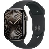 Apple Watch Seria 10, GPS + Cellular, 46 mm, Slate Titanium Case, Black Sport Band, M/L