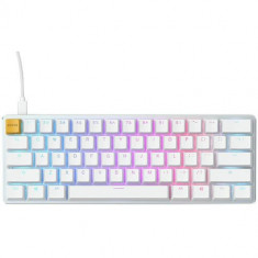 Tastatura gaming Glorious Race GMMK Compact, iluminare RGB, switch Gateron Brown, US-Layout, Ice White