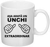 Cana alba personalizata &quot;Asa arata un unchi extraordinar&quot;, INOVATIX&reg;. 330ml, Oem