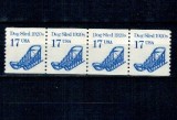 SUA 1986 - Uzual 17c, sanie trasa de c&acirc;ini, ștraif de 4 neuzat, din roll