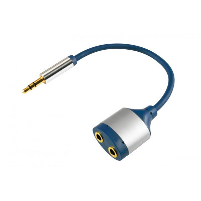 Cablu adaptor audio HiFi stereo Jack 3.5 mm tata - 2x 3.5 mm mama 15cm dublu ecranat HOME foto