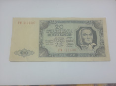 Bancnota 20 zlotych 1948 foto