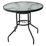 Cumpara ieftin Masa gradina terasa, rotunda, otel sticla Borgen 80x80x71 cm
