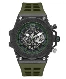 Ceas Barbatesc Guess Exposure GW0325G2, Inox, Curea Silicon, Quartz, Analog, Rezistent Apa