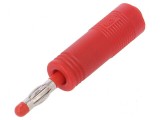 Conector banană 4mm adaptor 25A 30VAC 60VDC roşu nichelat