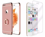 Cumpara ieftin Pachet husa Apple iPhone 7, MyStyle Elegance Luxury 3in1 Ring Rose-Gold, folie de sticla gratis
