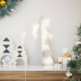 vidaXL Brad de Crăciun decorativ, alb, 59,5 cm, lemn de pin masiv