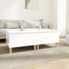 Gossi mese laterale 2 buc. alb extralucios 50x46x35 cm lemn compozit