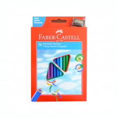 Creioane colorate 36 culori triunghiulare Faber Castell + ascutitoare 120536