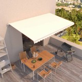 VidaXL Copertină retractabilă manual, crem, 500x350 cm