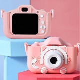 Camera foto pentru copii Smart Fun HD roz, aparat foto digital pentru cei mici, rezolutie HD, Include card SD 64 GB, Oem